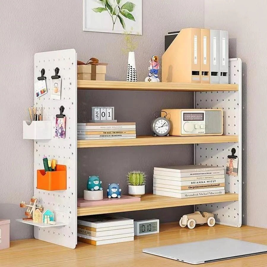 卓上収納 クランプ 棚 卓上 買い占め中卓上ラック 机上本棚 パンチングボード 机上収納 デスク上収納ラック デスク上置き棚 オフィス収納 机上ラック デスク デスク上置棚