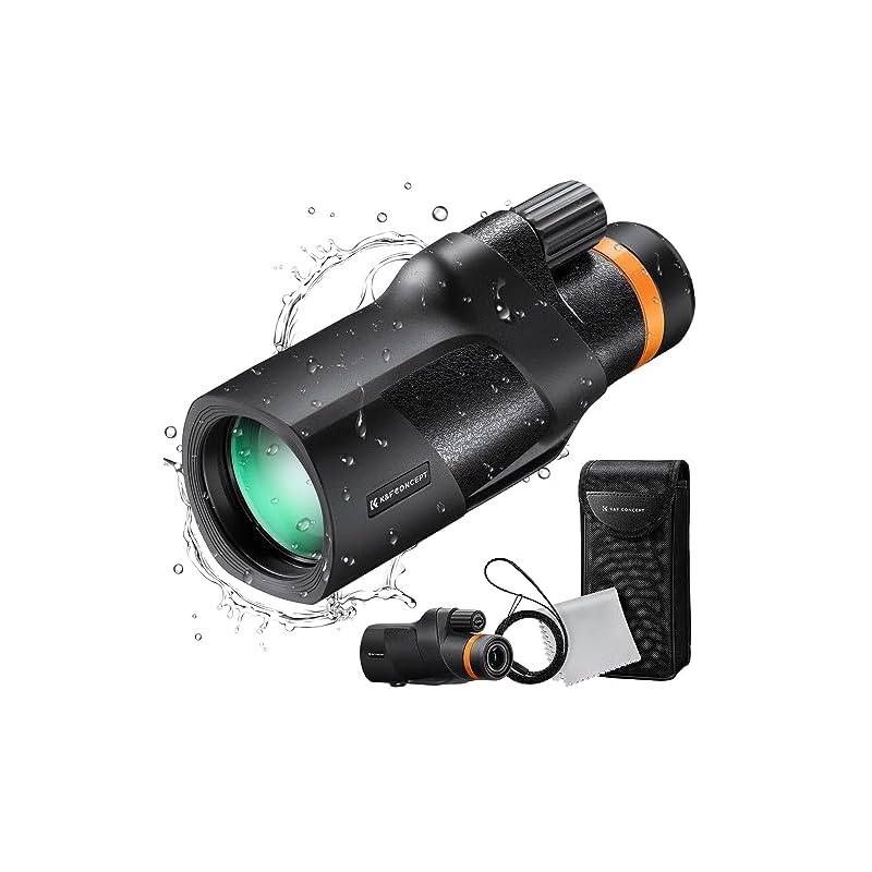 K&F Concept 単眼鏡 12倍 高倍率12*50 カメラ三脚に接続インターフェース IP68防水 ウルトラクリア望遠鏡レンズ メガネ対応 高級プリズムBak4 小型軽量 バードウォッチング多層