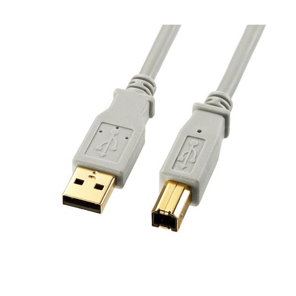 (5個セット) サンワサプライ USB2.0ケーブル 0.6m ホワイト KU20-06HK2X5