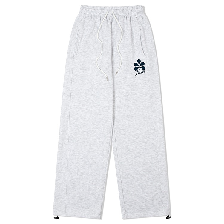 SIGNATURE FIGURE LOGO SWEATPANTS - WHITE MELANGE