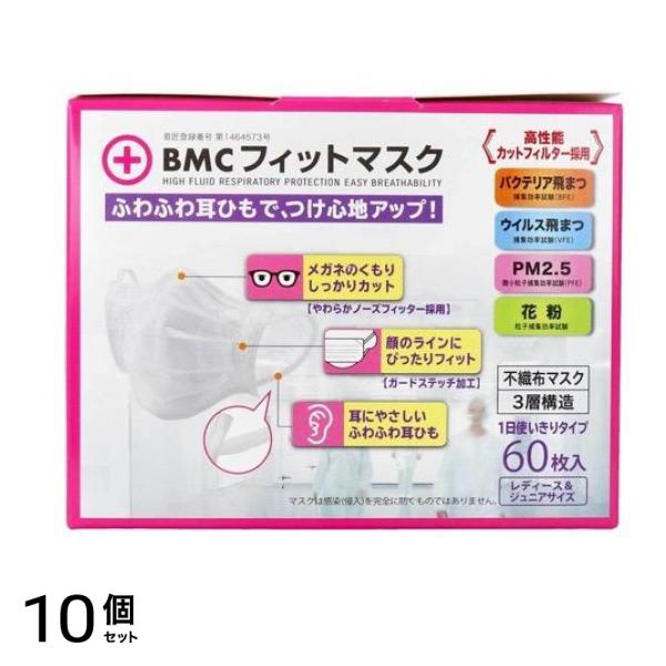 BMC フィットマスク レディース&ジュニアサイズ 60枚 10個セット