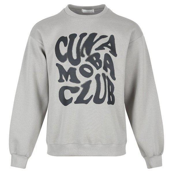 メンズウィンターセミオーバーフィット起毛レタリング 맨투맨 RB-TSK-Q061- グレー