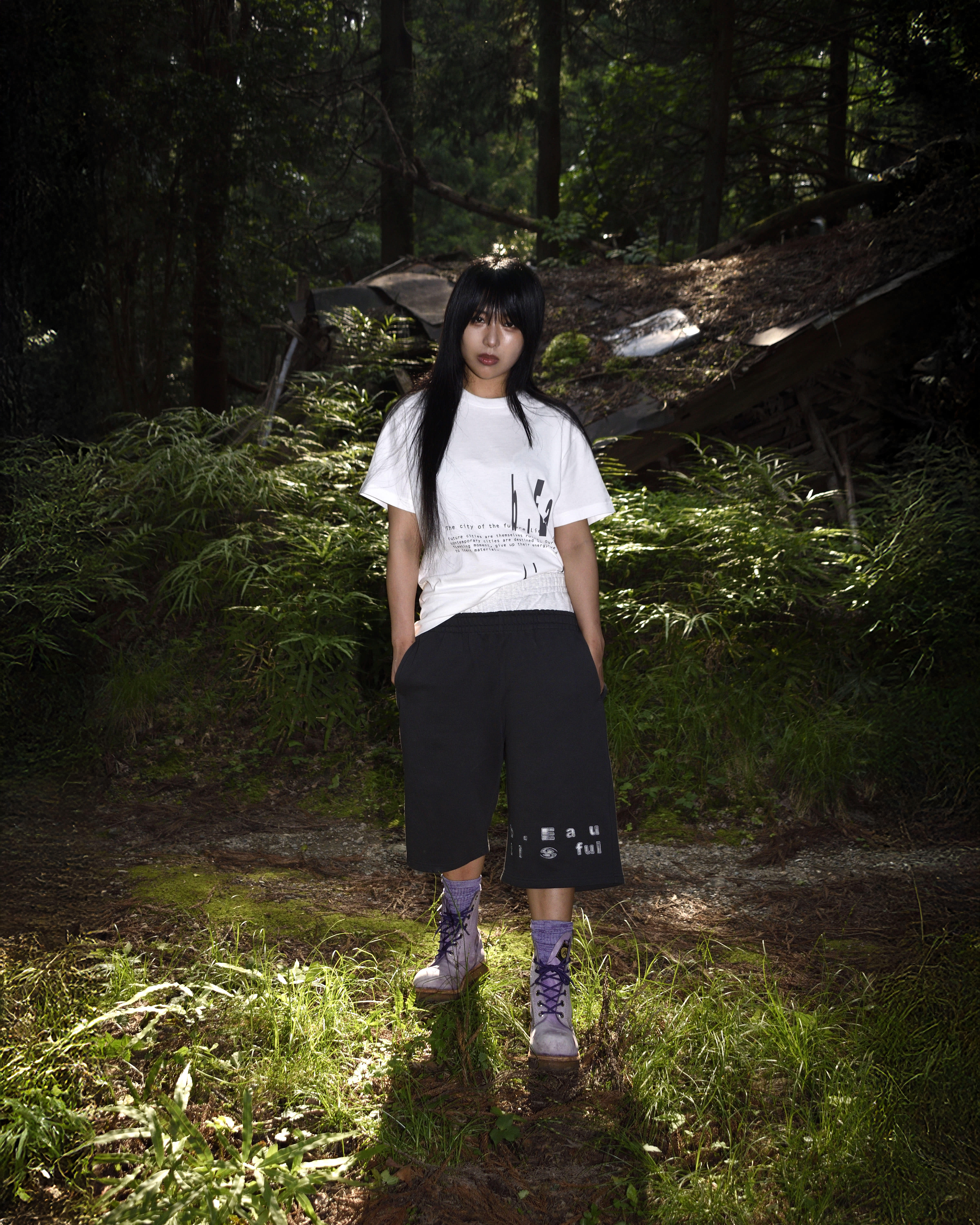 【SANSANGEAR】 SAN SAN X b.E SWEATSHORTS : CHARCOAL