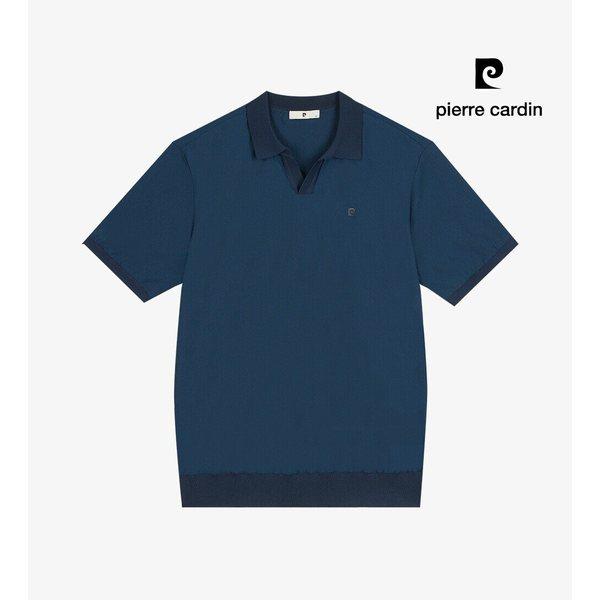 ウーブン生地ニット襟メンズ半袖TシャツOKT256_ept