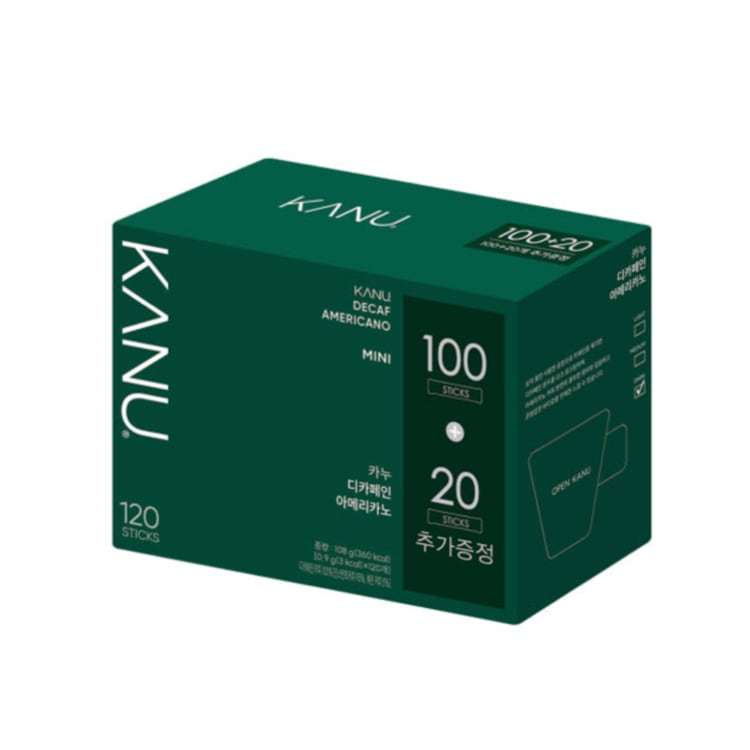 カヌー デカフェ ミニ 120本（100本＋20本）アメリカーノ ブラックコーヒー,カフェインゼロ,本格アメリカーノ,おうちカフェ, デカフェ,韓国コーヒー,おうちカフェ ,スティックコーヒー