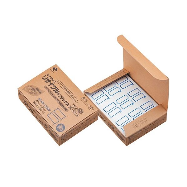 (まとめ) ニチバン マイタック リサイクルインデックス ブンボックス 大 27×34mm 青枠 MLBB-133BR 1パック(900片：9片×100シート) (×5セット)