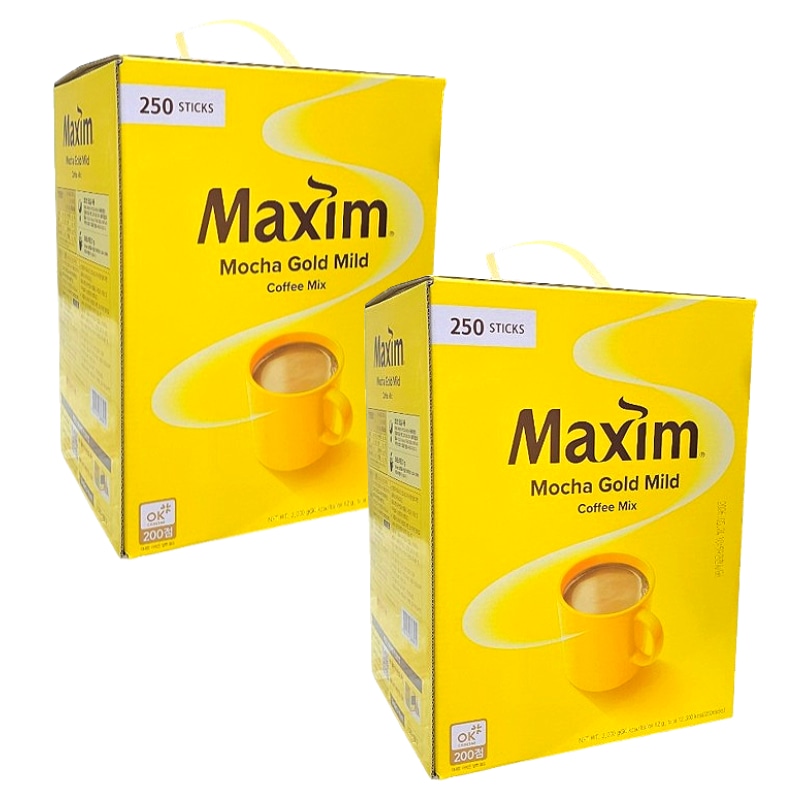 [1+1]モカゴールド マイルド コーヒーミックス 12g x 250本入 韓国インスタントコーヒー スティックタイプ マイルドな味わい 大容量 お徳用 おうちカフェ 人気商品 業務用 韓国トレンド