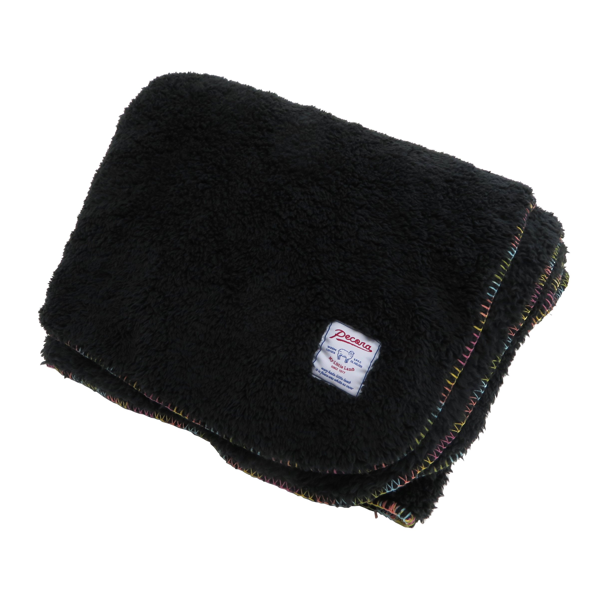 パルマート(Palmart) ひざ掛け ブラック LL 140×200 ペコラ ブランケット 両面ボア