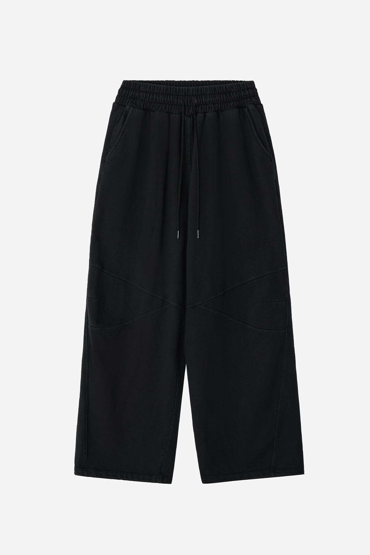 【BLR】DYED CIRCLE LOGO OVER-FIT ARMOR SWEAT PANTS : BLACK