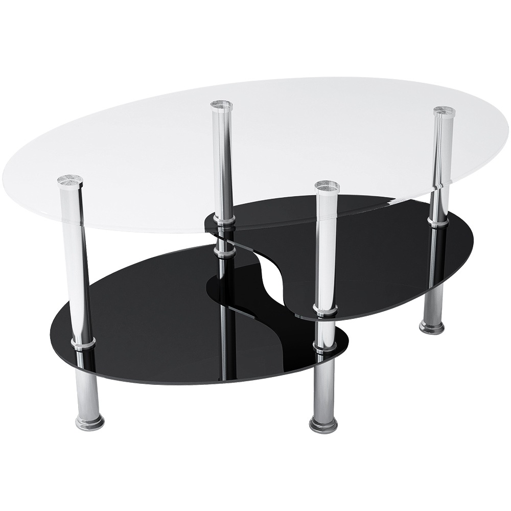 センターテーブル 魚形 ガラス天板 スチール脚 収納棚 ダイニングテーブル コンパクト 一人暮らし おしゃれ 家庭用 三段式収納棚 組立て簡単 モダン 4,878円