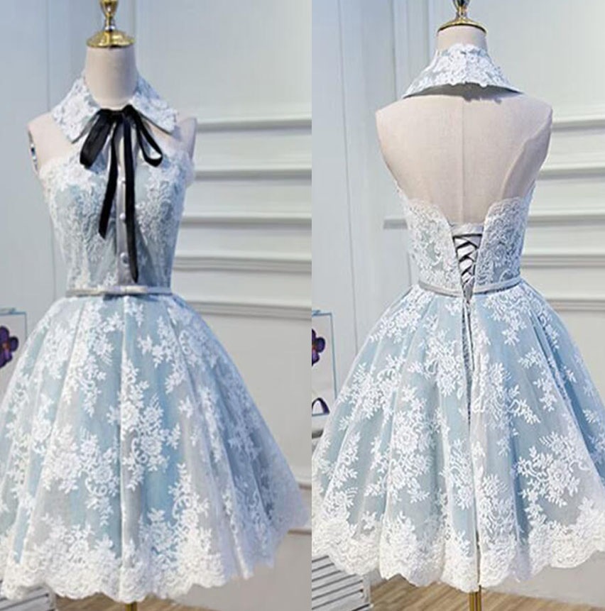 [オーダー可]きれいディズニープリンセス水色バービー風レース刺繍膝丈ミニ丈ショート丈大人披露宴結婚式誕生日会成人式韓国ファッション洋服お呼ばれパーティードレスフォーマル発表会ピアノ演奏会ワンピース