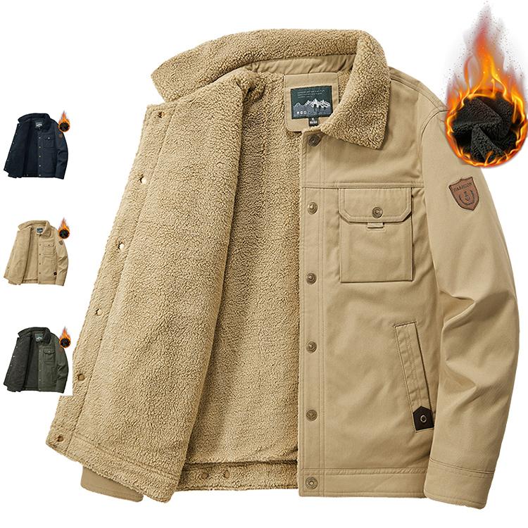 [惠子商店]新品入荷ミリタリージャケット メンズ アウター ブルゾン 秋ジャケット 厚手 裏起毛 防寒 ボアジャケット ムートンジャケット 秋冬 冬物 アウトドアミリタリージャケット メンズ アウター