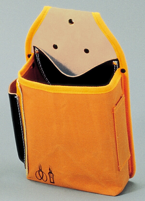 10号（ブラウン）防水帆布 ウエストポケット 大久保鋏折鋸ケース付き（GW-04） ガーデニング D