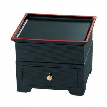 福井クラフト　5寸嵐山松花堂（盆蓋セット）黒天朱 21010830