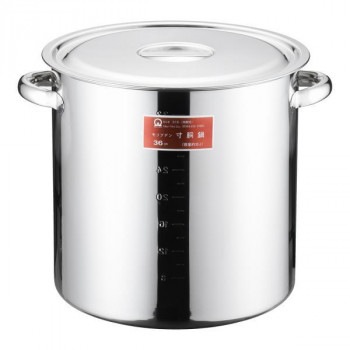 遠藤商事　SAモリブデン　寸胴鍋　（目盛付/手付）　36cm　AZV10036