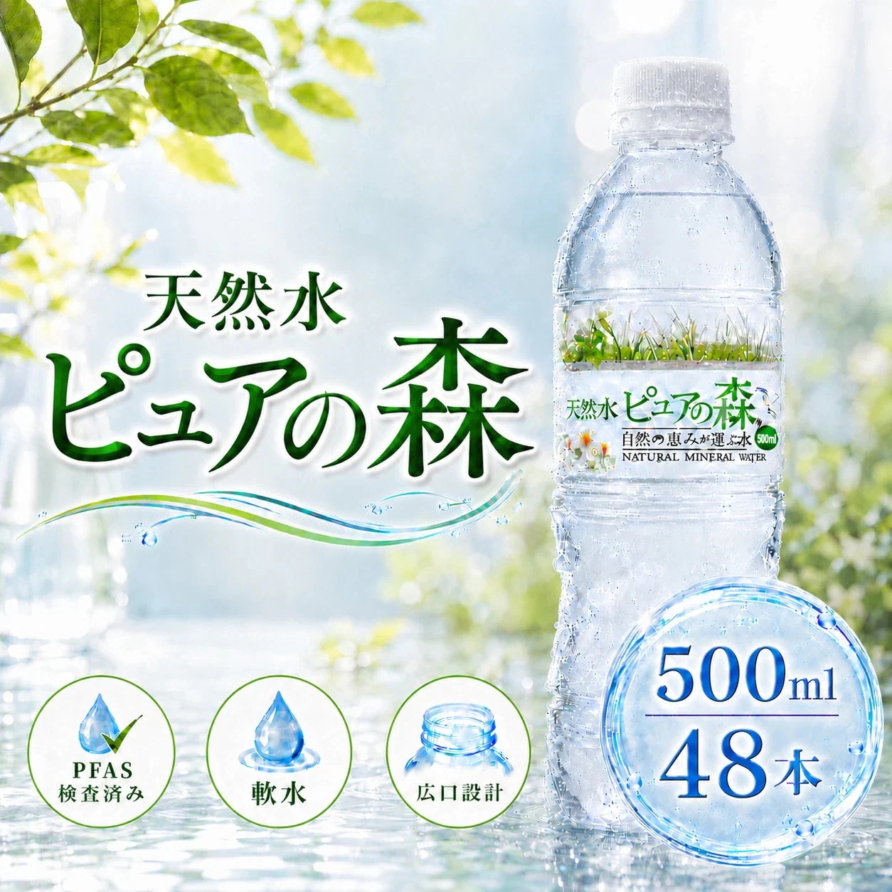 Qoo10] ピュアの森 国産 ミネラルウォーター ピュアの森 天