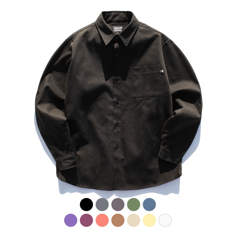 PERSTEPピグメントルーズフィットシャツブラックSMLS4058