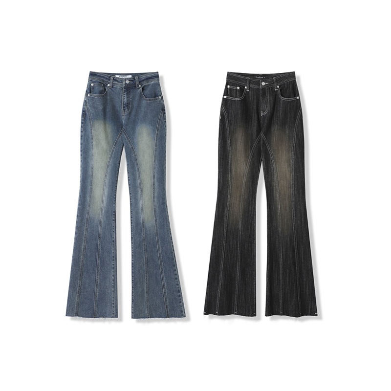 [韓国 アイドル 着用] Thin Bootscut Pants レディース フレア デニムパンツ ジーンズ ウエスト KISS OF LIFE (G)I-DLE oh my girl