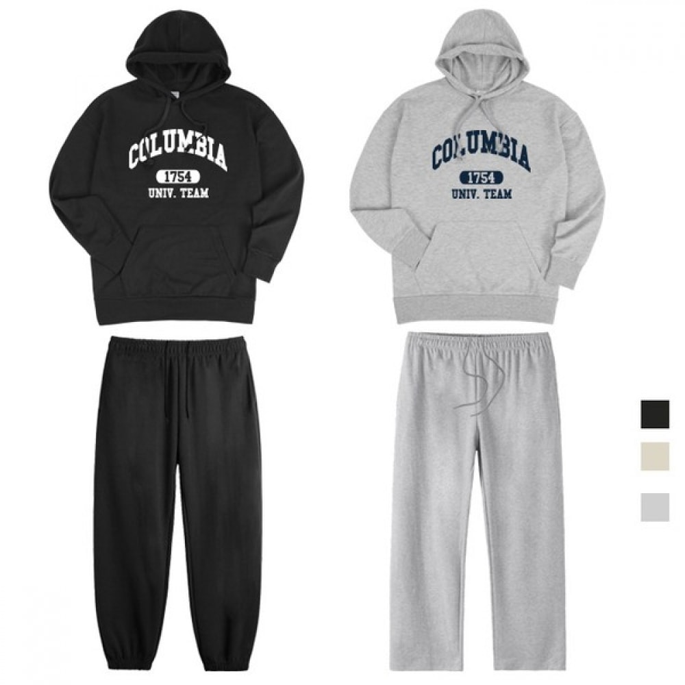 [Paul&Paul] コロンビアオーバーフィットパーカーパンツSET ジョガーワイドパンツ3色