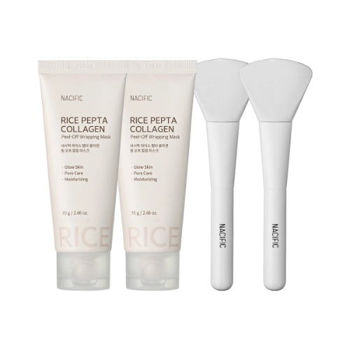 ネシフィックライスペプタコラーゲンフィルオフマスク70g x 2フィルオフパック弾性キラキラ毛穴スキンケアギフト