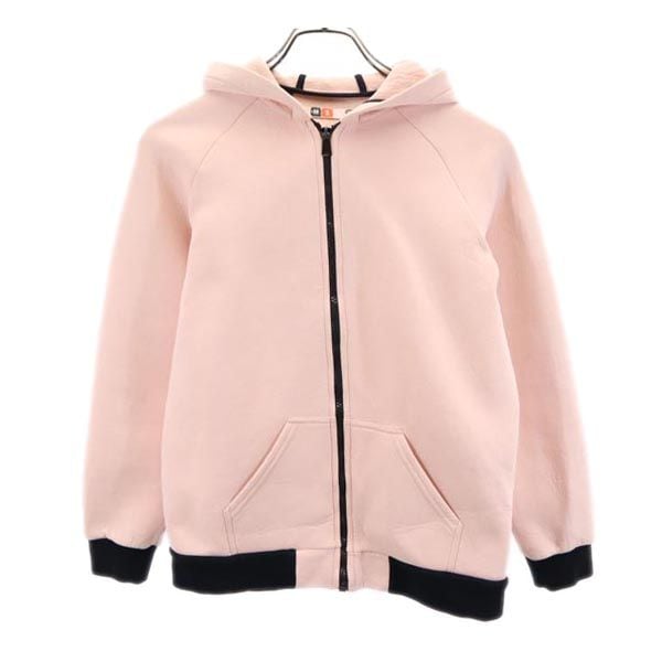 長袖 ジップパーカー ピンク系 レディース