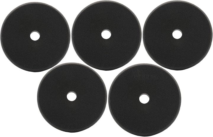 スポンジバフ 電動 ポリッシャー ワックスがけ 研磨 艶出し 仕上げ 180ｍｍ 5点 セット(ブラック)