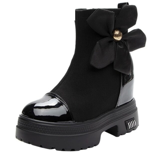 レディース フラワーブーツ 花モチーフ ショート ブーツ お出かけ 高見え デート 旅行