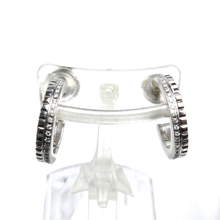 Boucheron ブシュロン K18WG ホワイトゴールド キャトル ラディアント ダイヤ ピアス JCO01676 ダイヤモンド 5.8g レディース 中古 美品