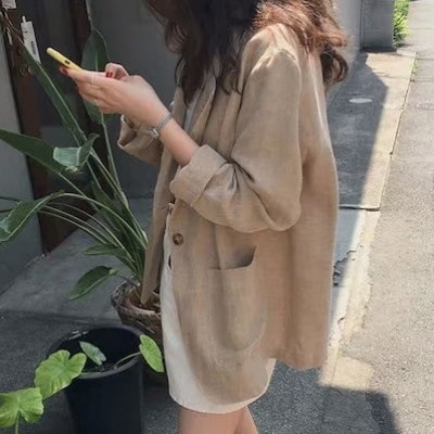 大きいサイズブラウスレディースUVカットレディースUVカットトップスジャケットUVカットジャケットレディースジャケット学生綿麻韓国