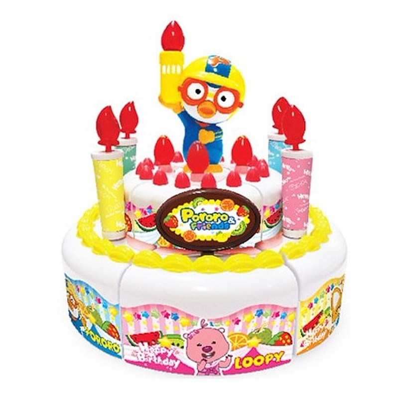 ポロロ キッズ プリテンドプレイ バースデーパーティーケーキ おもちゃセット新しいミュージカルバースデーケーキ メロディおもちゃ 韓国TVアニメーション