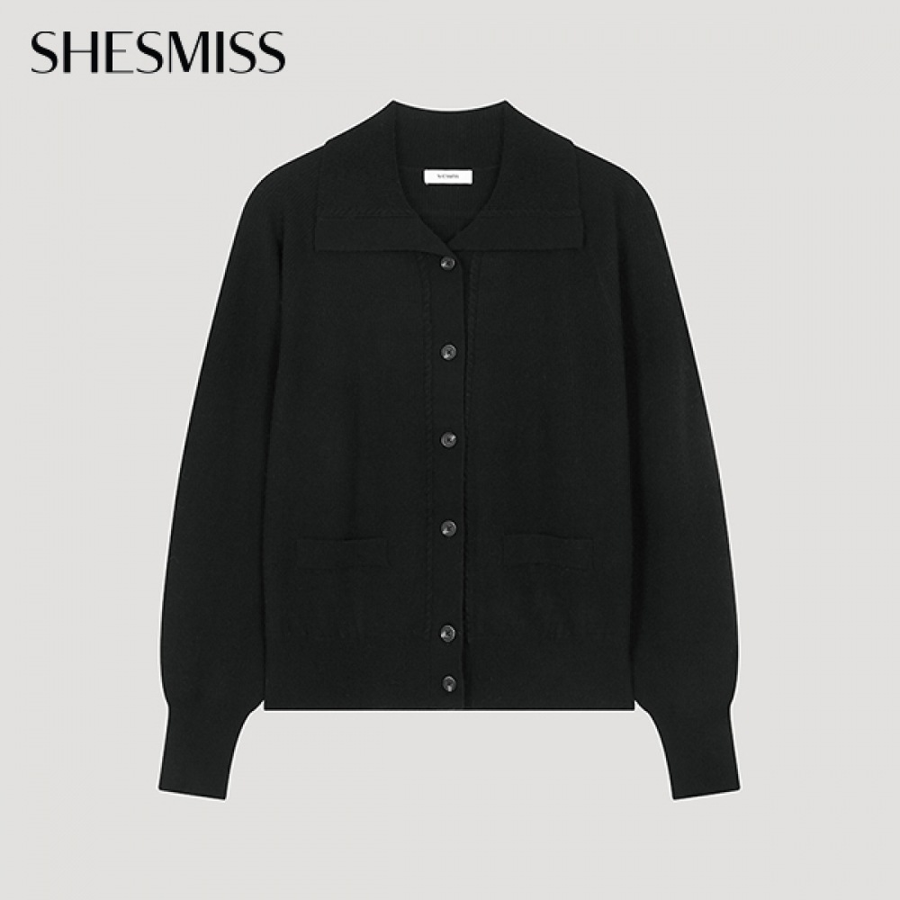 (シーズミス) ウールミックスカラーカーディガン_SSKCDO31040_BK 6,249円