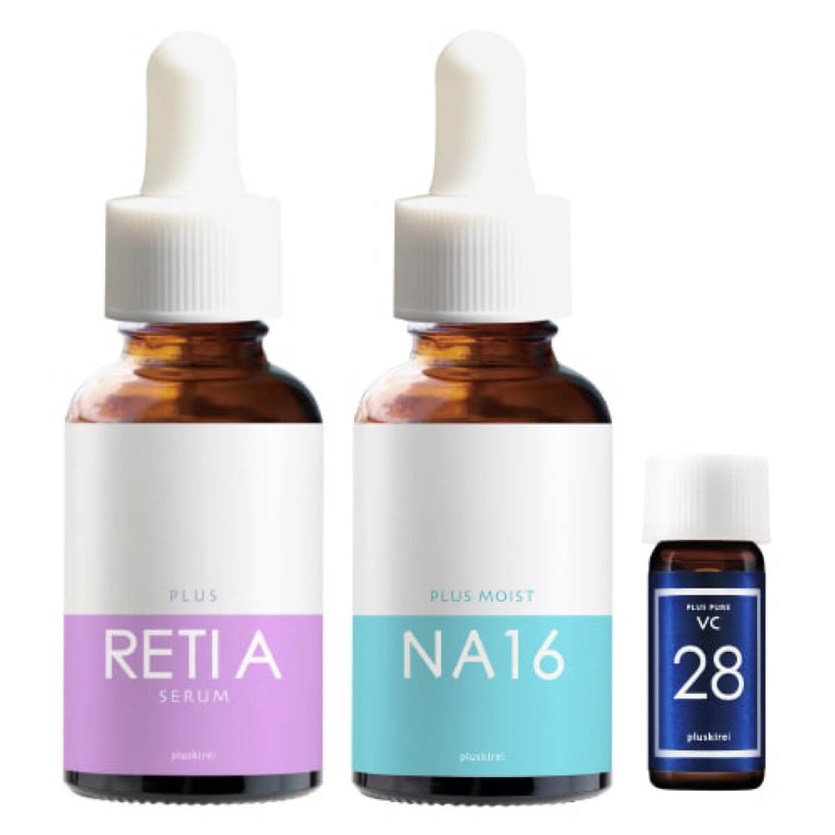 レチノール 美容液 プラスレチAセラム 30mL + ナイアシンアミド 16% プラスモイストNA16 30mL + ピュアビタミンC 28% VC28ミニ 両親媒性
