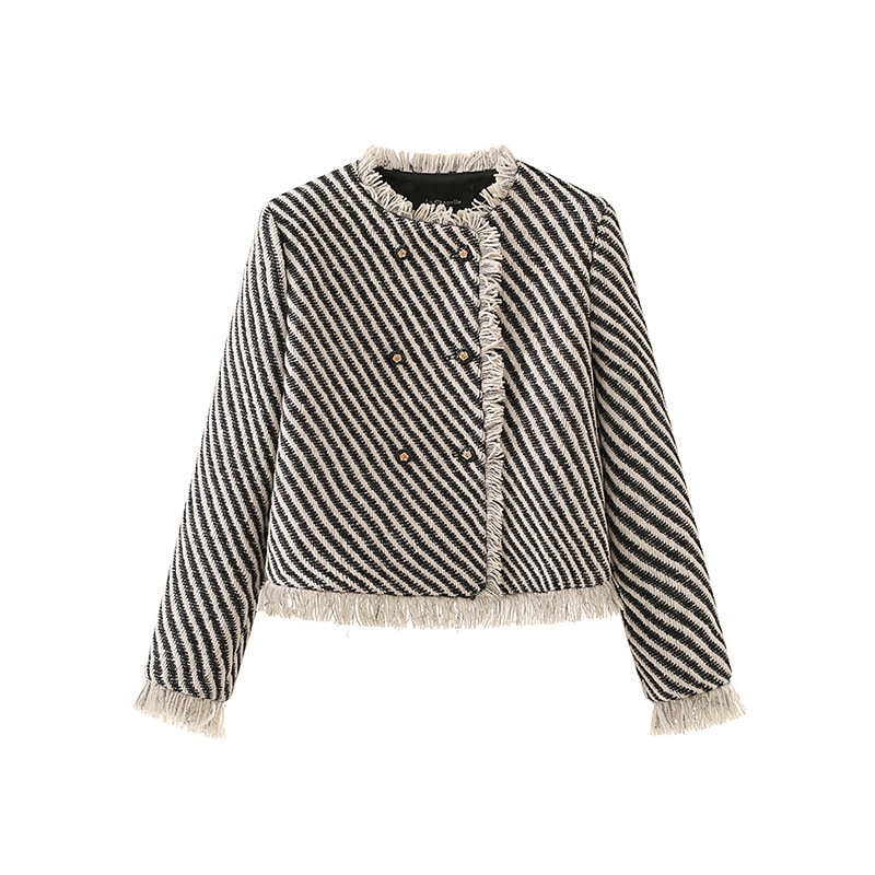 レディース トップス ジャケット ノーカラージャケット 長袖 Uネック 襟なし ノーカラー ワイド Iライン オーバーサイズ ポケット 前開き 2way フリース フェイクファー かわいい こなれ感