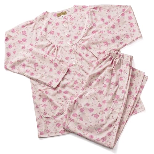 trust map 介護 パジャマ 通年用 レディース セミオープン 寝たきり 術後 入院 点滴中 のお着替えサポート カラー選べるタイプ (ピ