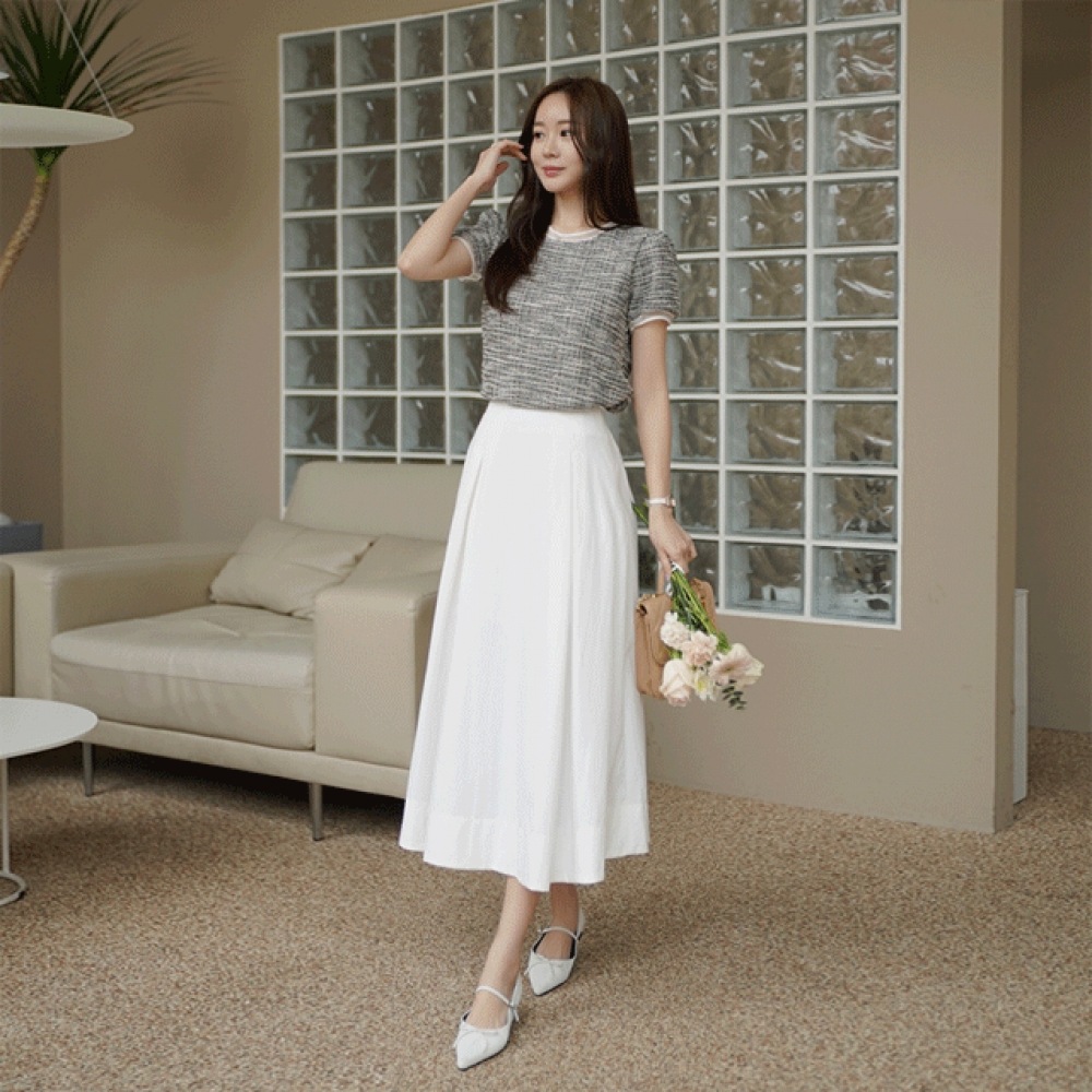 クリック＆ファニーメリーピンタックフレアスカート 8,001円