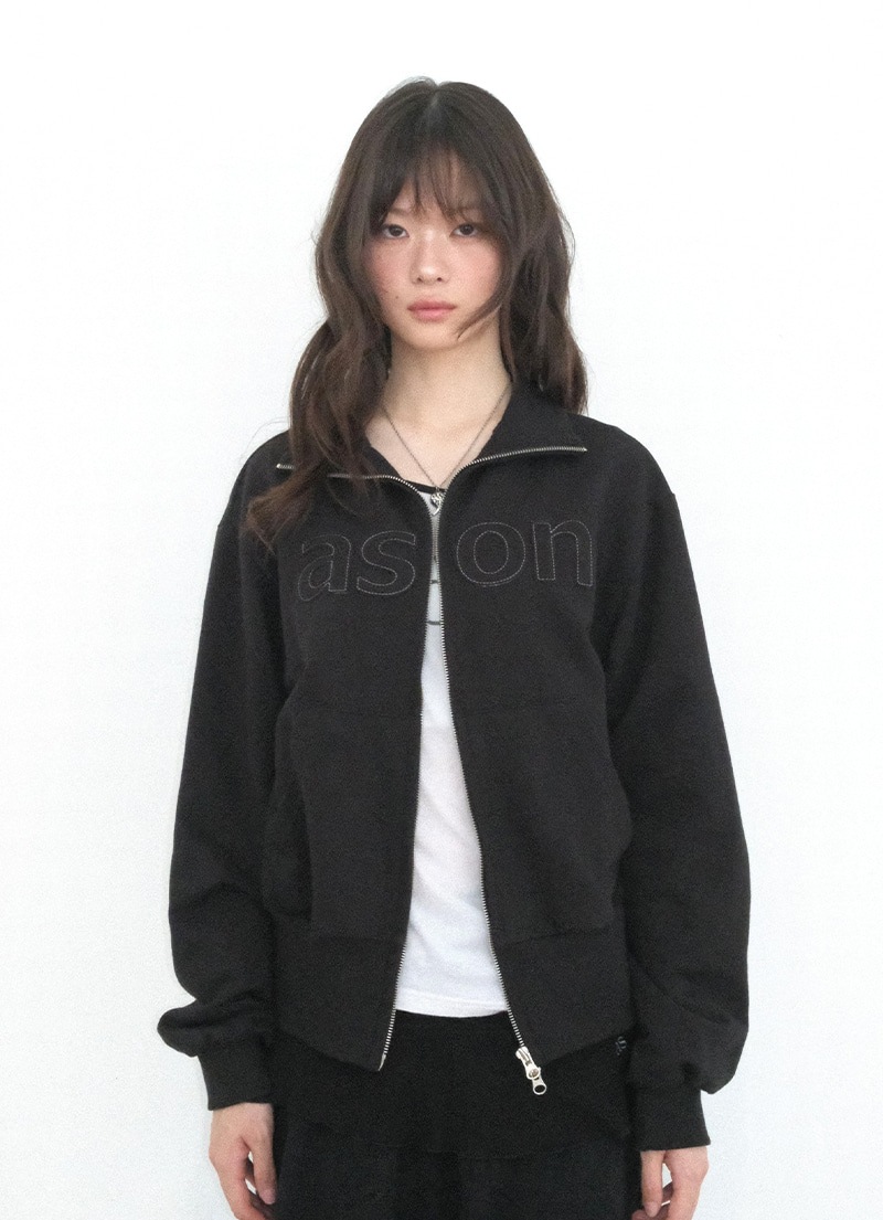 【AS"ON】 BAY SWEAT ZIP-UP / BLACK 正規品