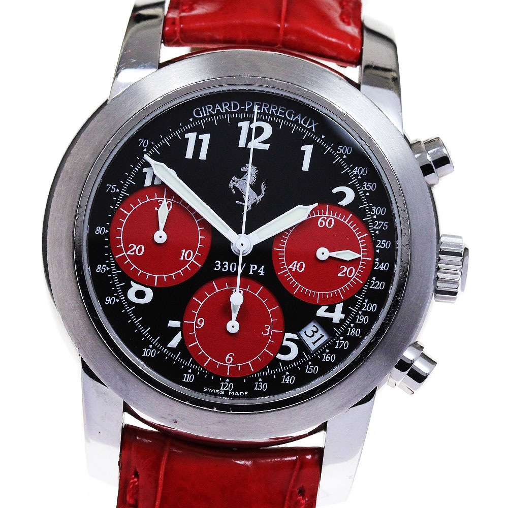 ジラールペルゴ GIRARD PERREGAUX 8028 フェラーリ クロノグラフ 自動巻き メンズ 保証書付き_817475【中古】