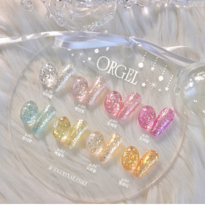 yogurt nail / ORGEL 8 Set / Glitter gel
