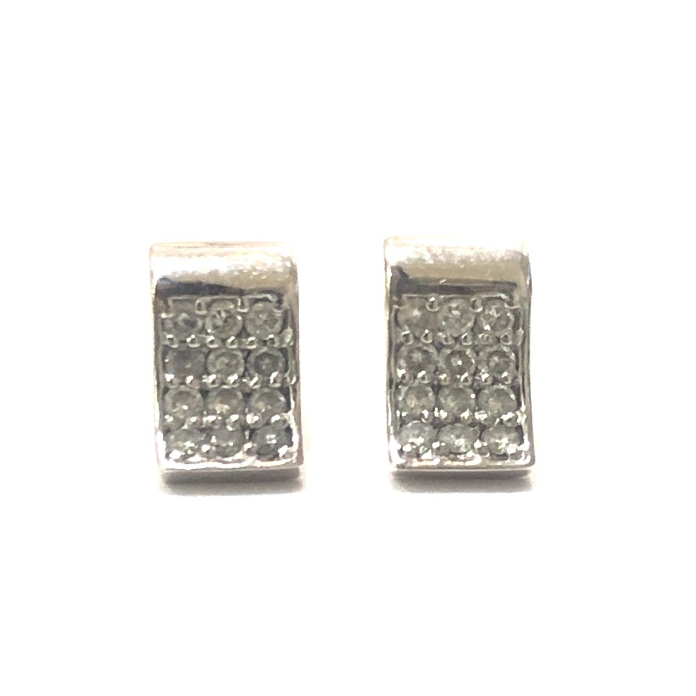 jewelry ジュエリー ピアス K18WG D0.15ct ダイヤ ミニ デザイン K18WG シルバー