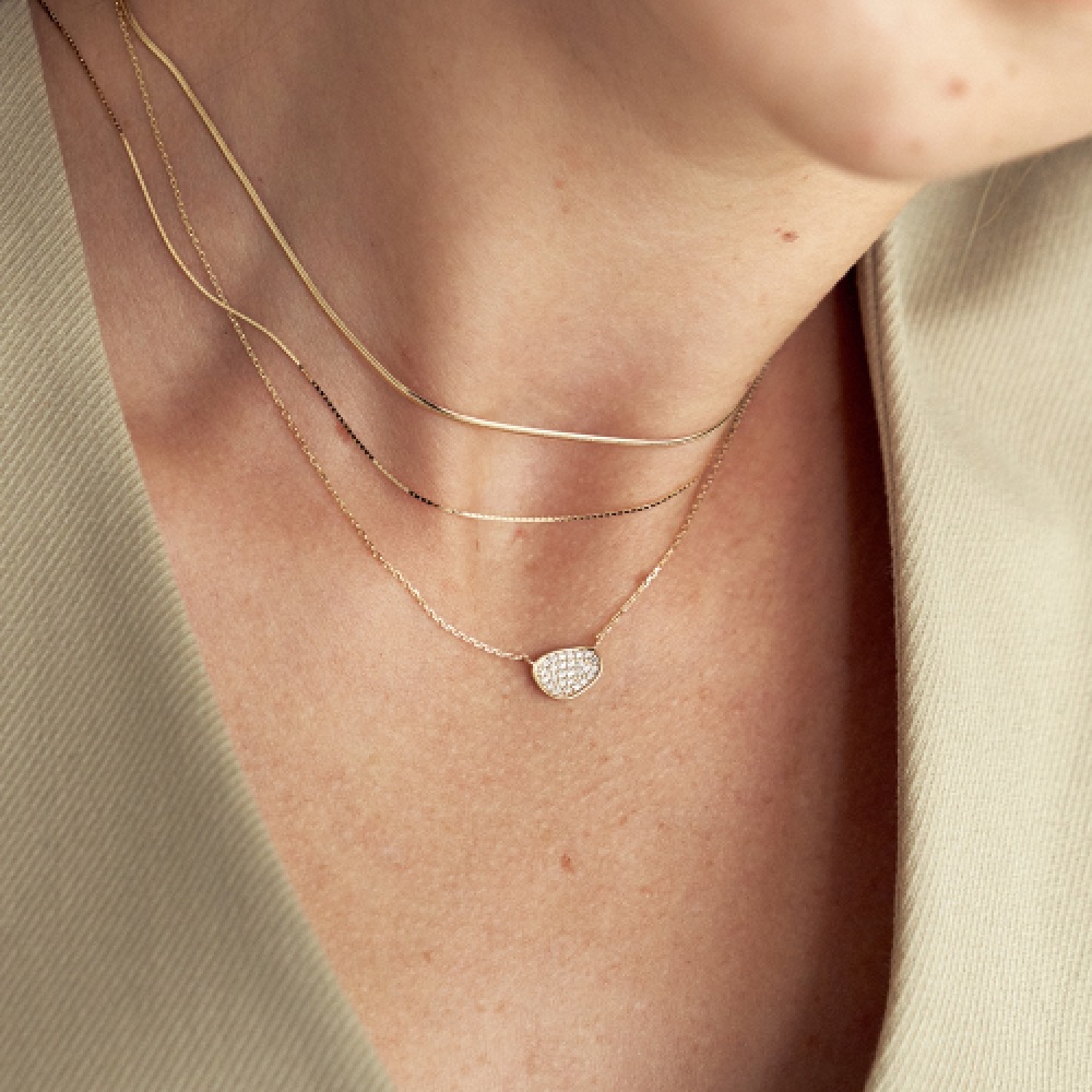 LUNNE 14k スパークルペブルパヴェペンダントネックレス (14k ゴールド) LFN23 47,306円