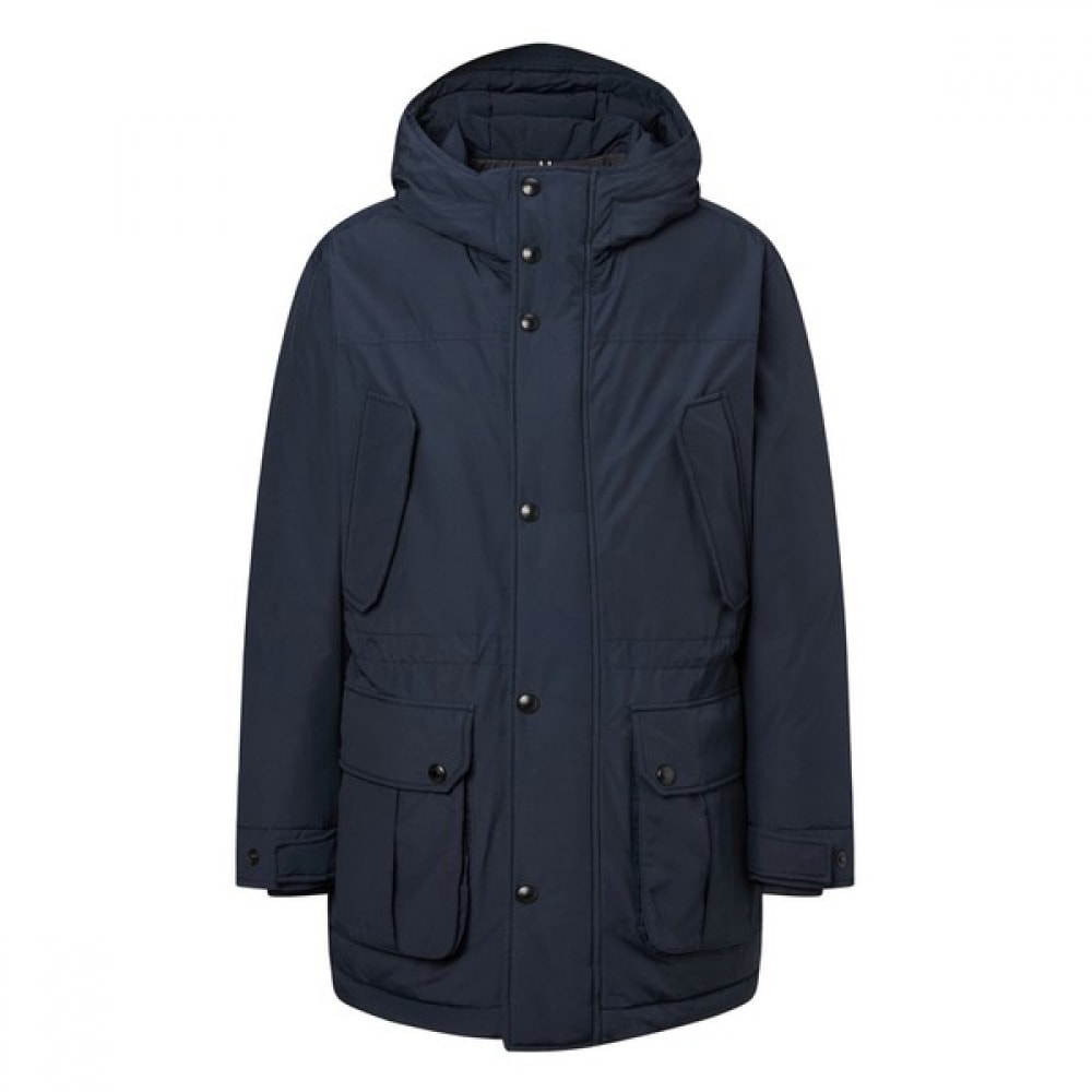 (ヘッジズ) 24FW ネイビーグースダウンユーティリティヘビーパーカー HZJU4D505N2