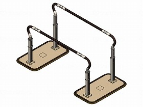 パナソニックエイジフリー 歩行サポート手すり スムーディ伸縮 両手すり 標準タイプ XPN-L80612