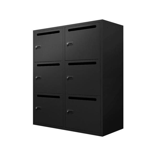 法人限定 Netforce FHD-6P-W-BK ブラック FACILE (ファシル) 6人用パーソナルロッカー ダイヤル錠 幅900×400mm メーカー直送