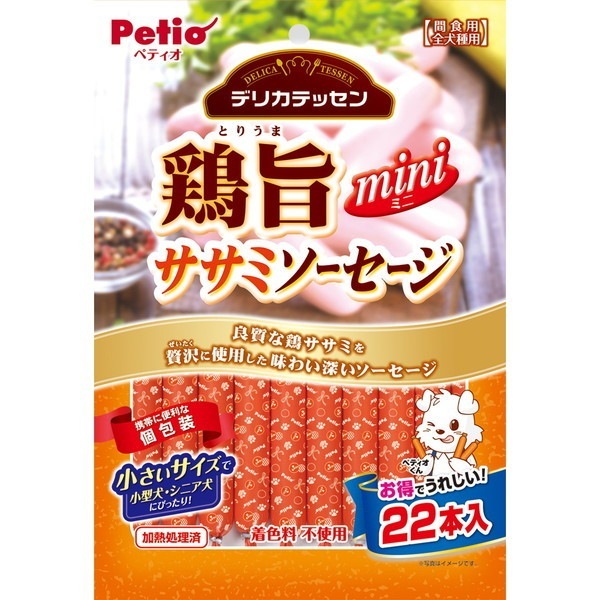 ペティオ デリカテッセン 鶏旨 ミニ ササミソーセージ 22本入