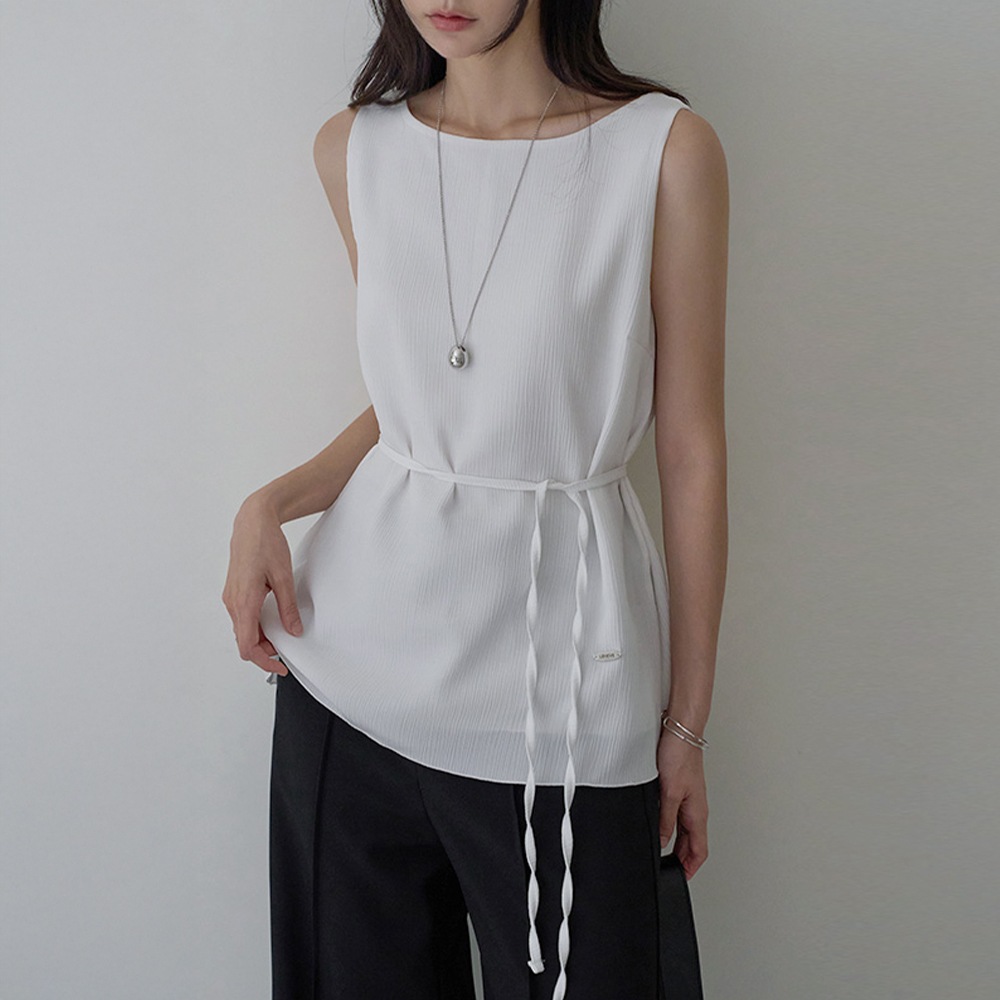 セディアリンクルストラップセット パンダントスリーブレスブラウス 8,023円