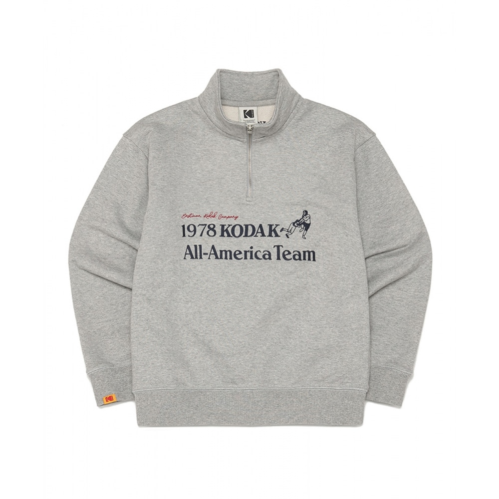 コダックオールアメリカチームハーフジップアップスウェットシャツ M.GREY