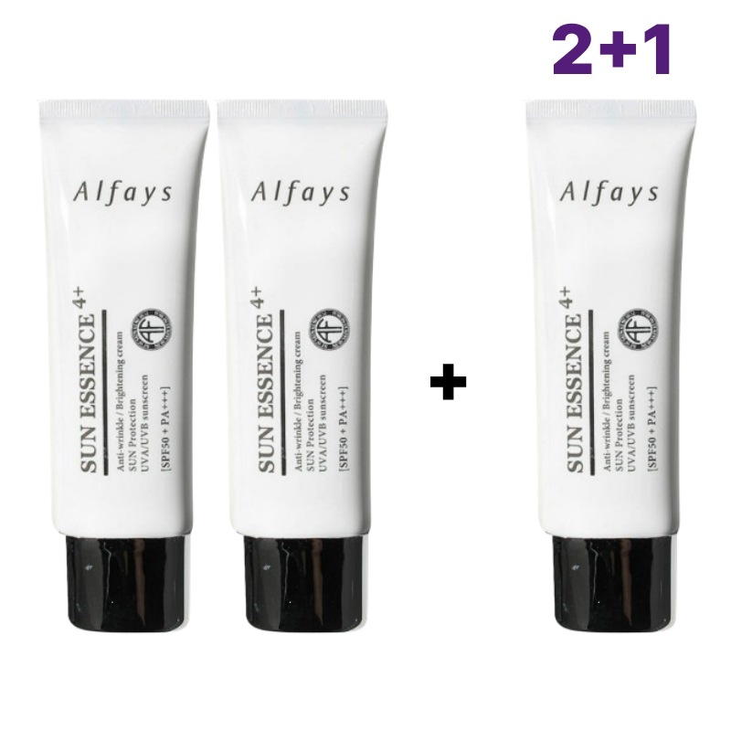 [alfays] サンエッセンス 60ml（2+1）/ SPF50+ PA++++ / 白浮きなし・軽やかなエッセンスタイプ / 脂性肌・混合肌・乾燥肌対応 / 家族みんなで使える日焼け止め