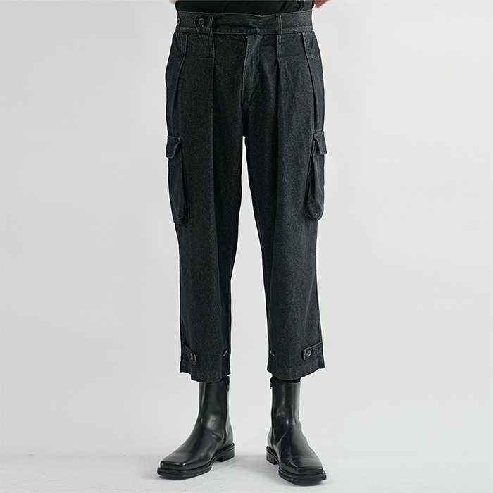 [送料無料]スミスアもーデニム ミリタリー M-47 パンツウォッシュドブラック