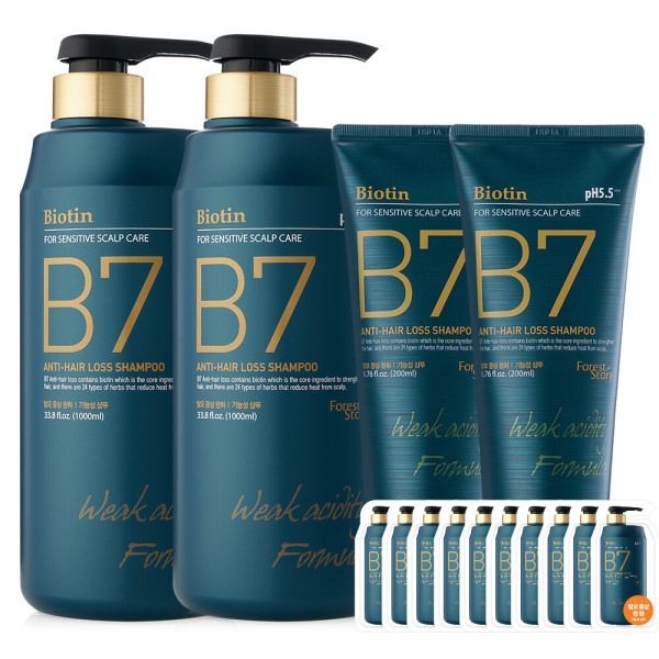 B7 弱酸性脱毛症 シャンプー1000ml+1000ml+200ml+10枚