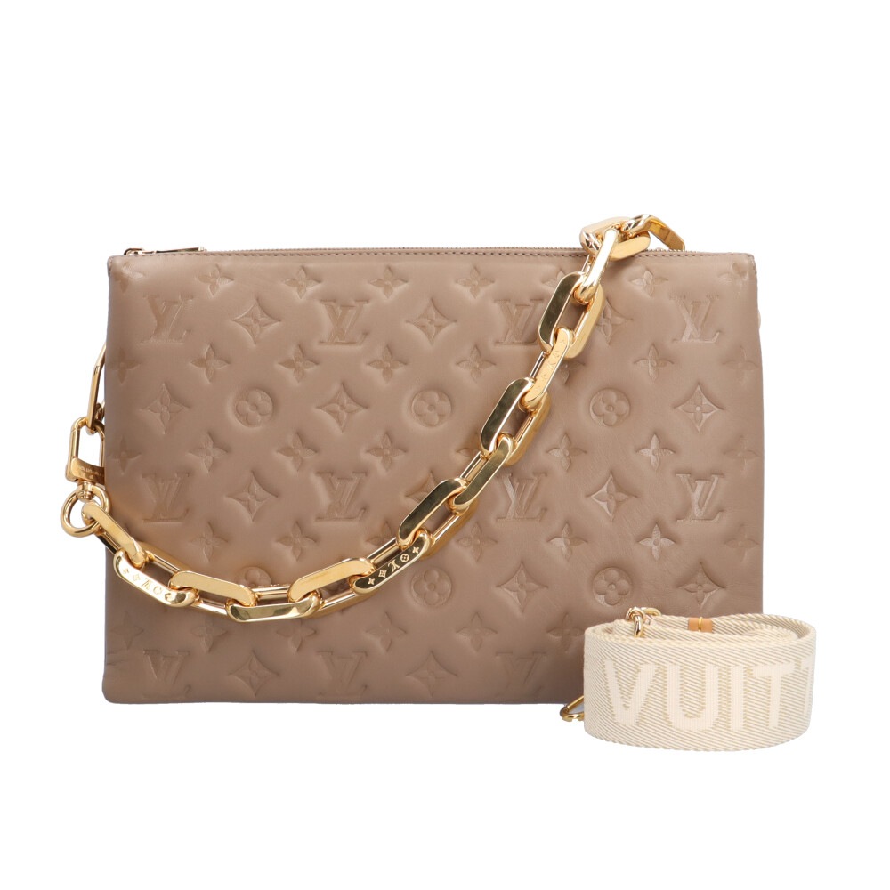 ルイヴィトン クッサンMM ショルダーバッグ レザー M21276 ベージュ LOUIS VUITTON 中古 美品